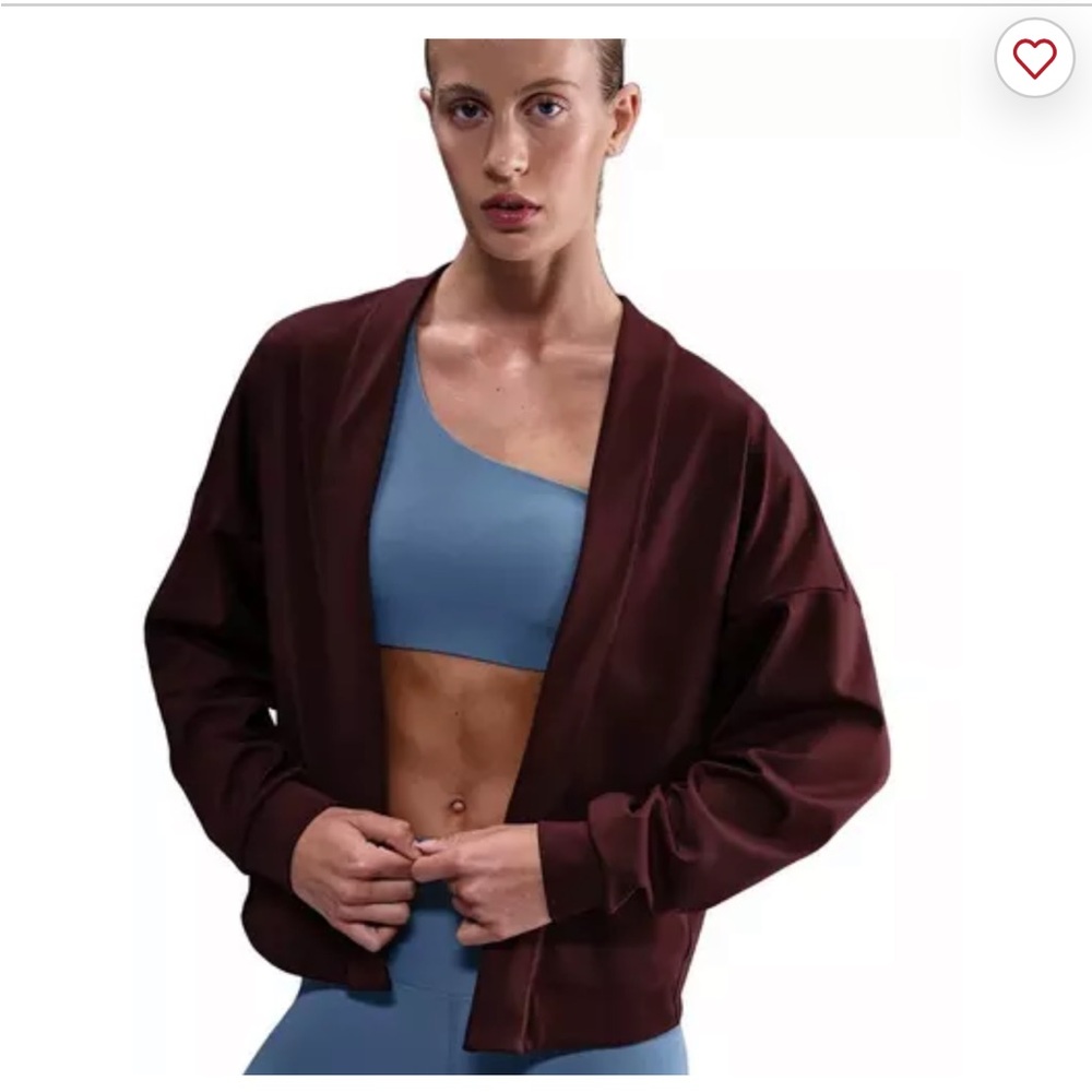 Nike women’s zenvy dri-fit oversized cardigan burgundy